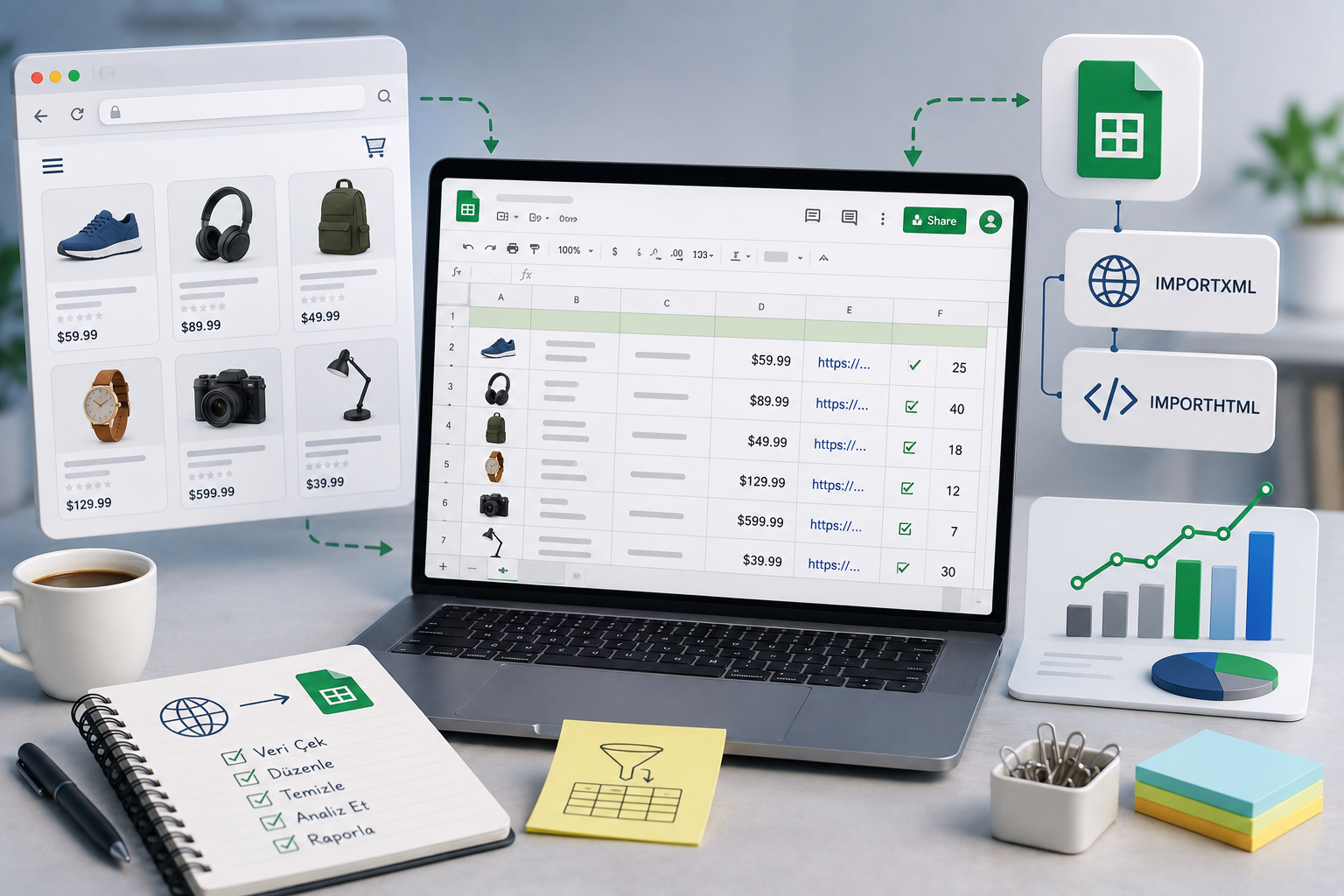 Google Sheets ile Web Sitelerinden Veri Çekme Nasıl Yapılır?