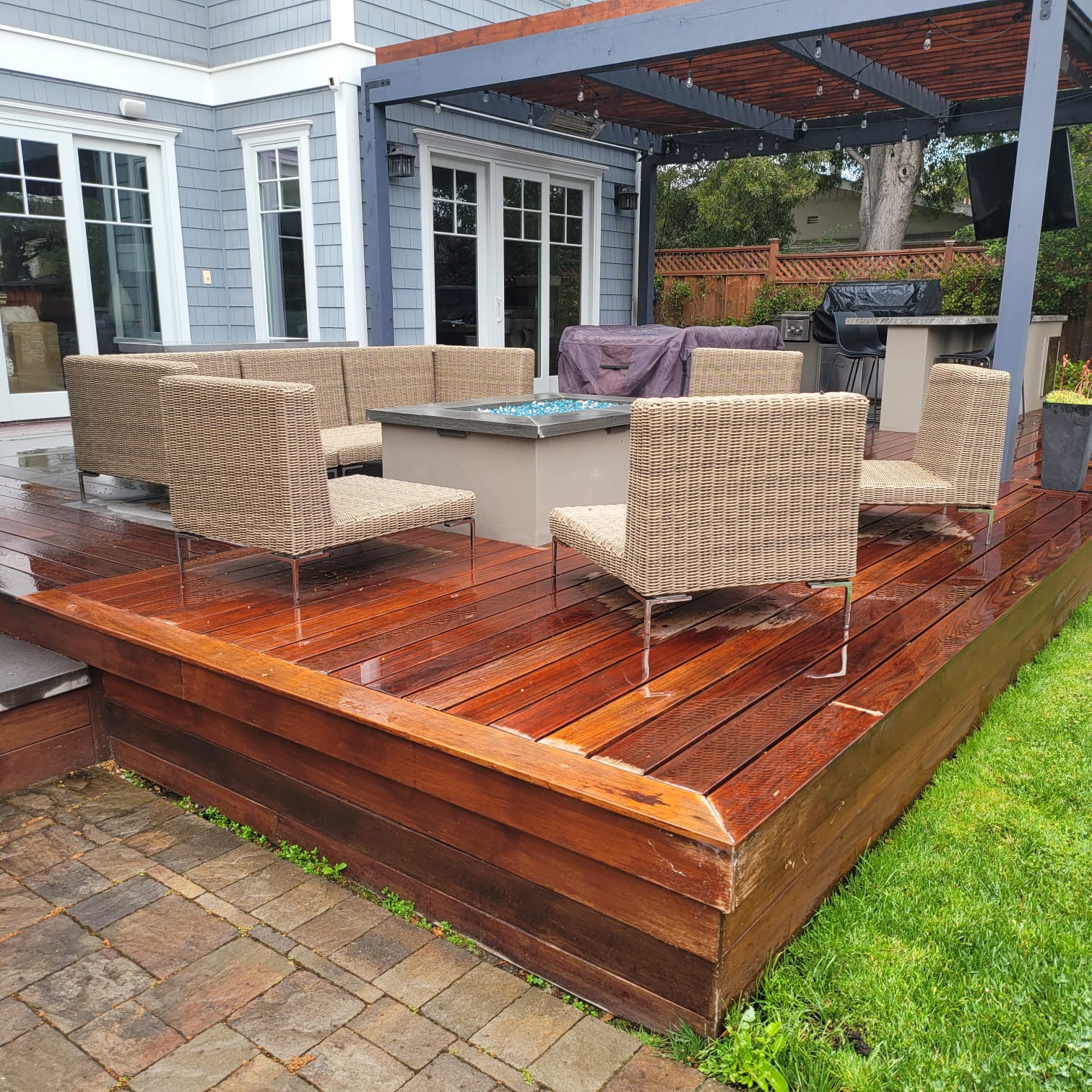 Fence and deck staining background