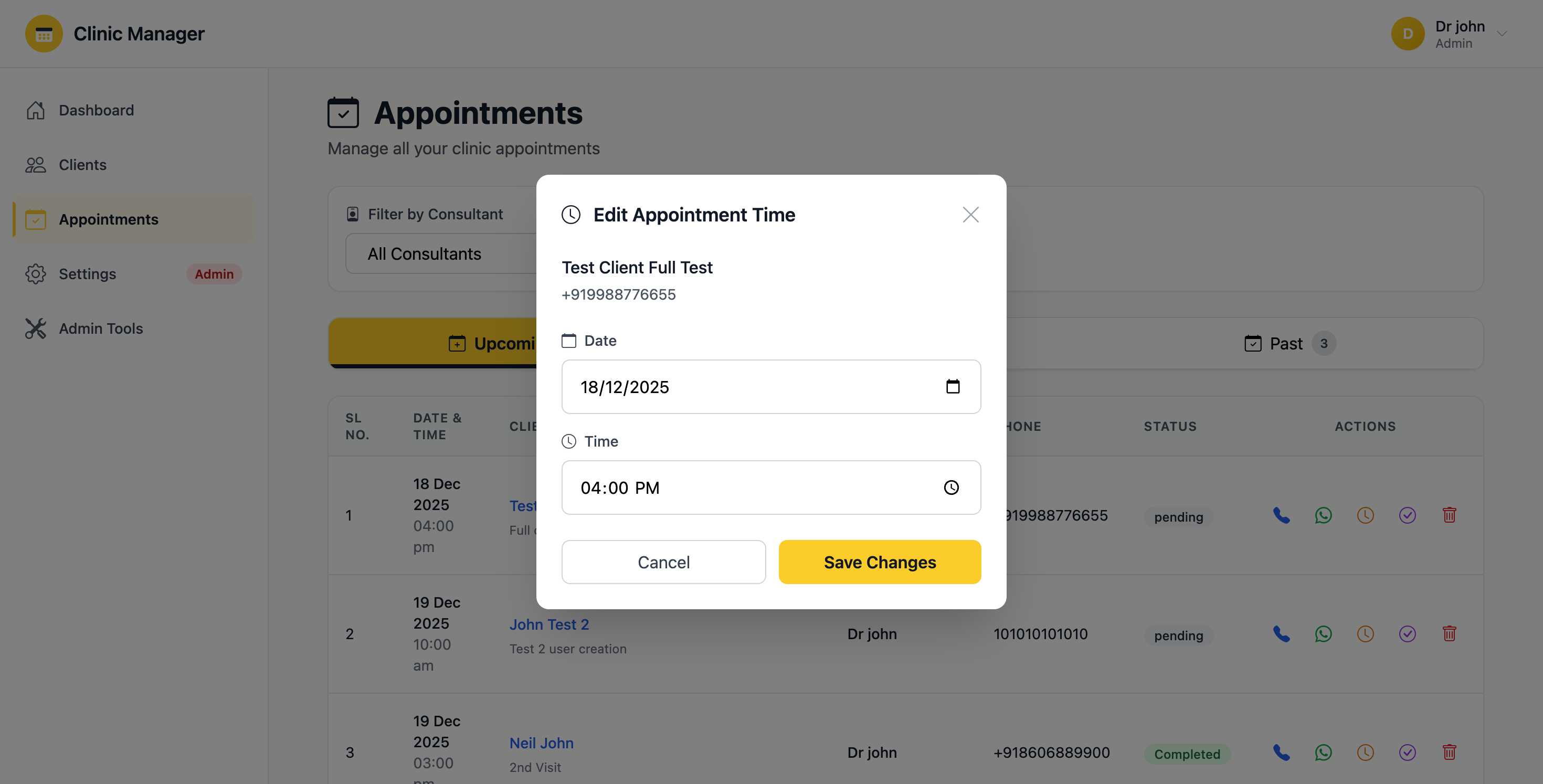 Edit Appointment Modal