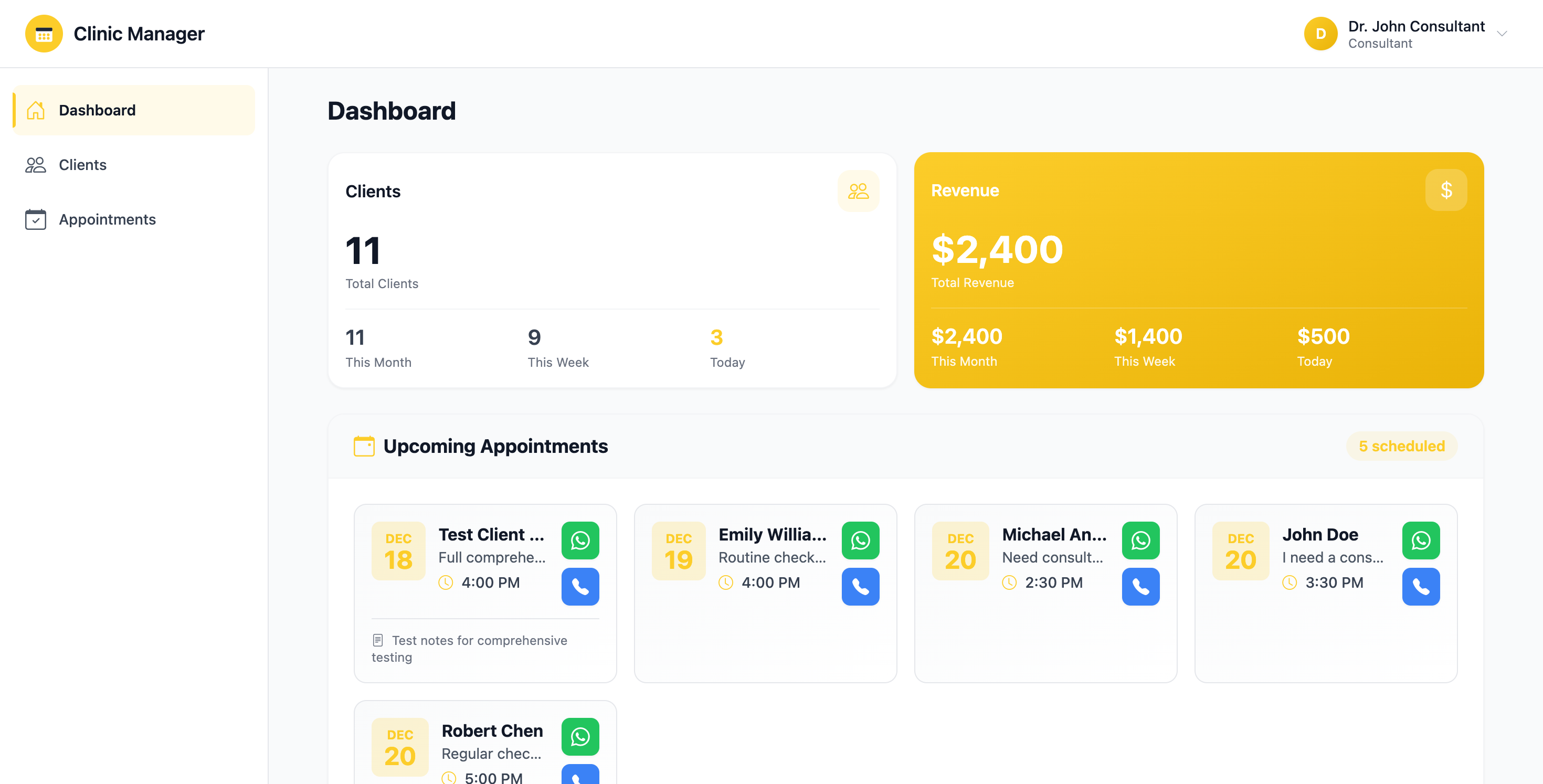 Consultant Dashboard