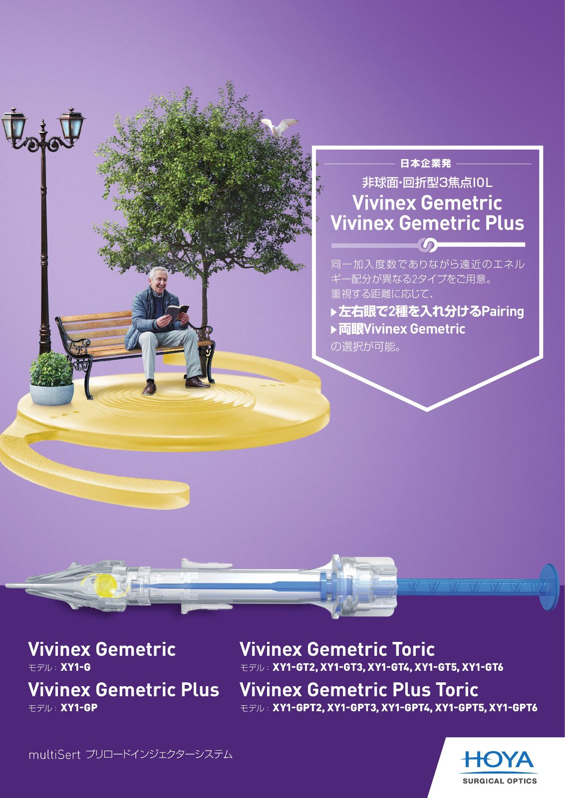 Vivinex Gemetric と Gemetric Plus 多焦点眼内レンズの製品資料