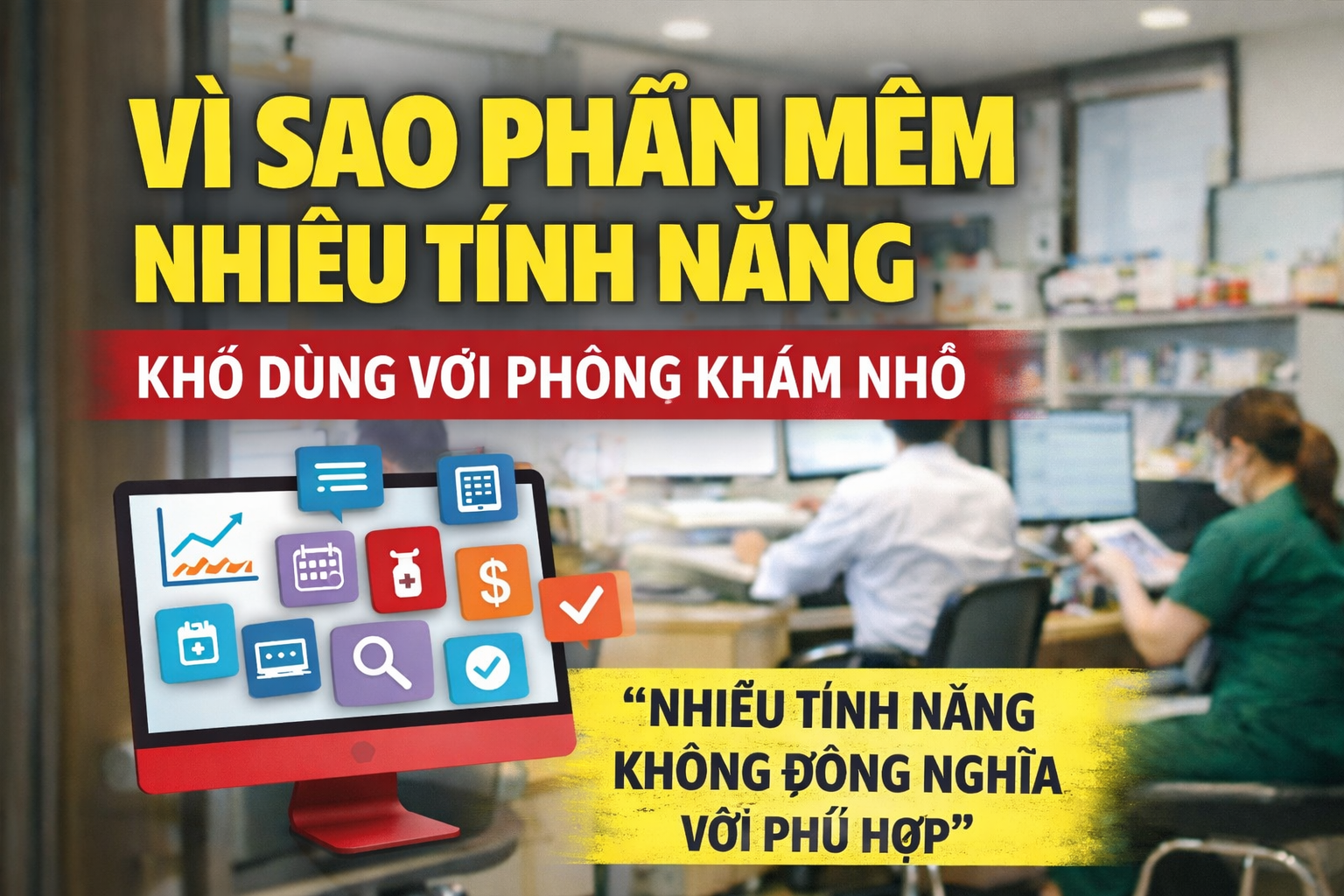 Vì sao phần mềm càng nhiều tính năng càng khó dùng với phòng khám nhỏ