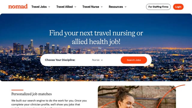 Nomad Health homepage