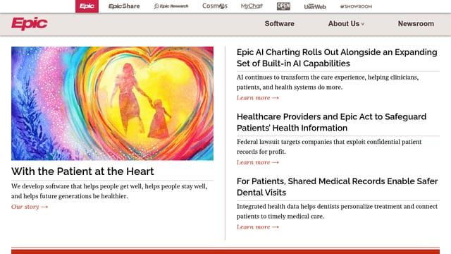 Epic homepage