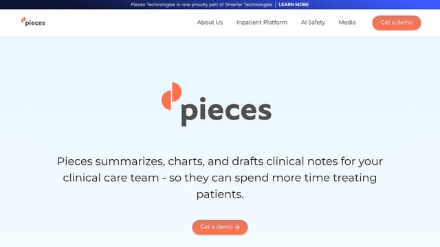 Pieces Technologies homepage