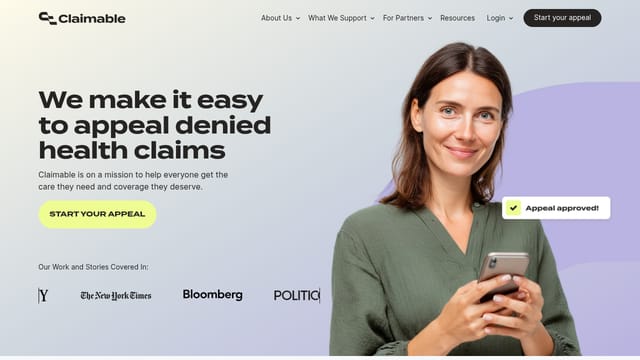 Claimable, Inc. homepage
