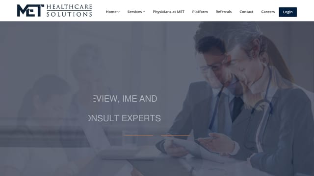 MET Healthcare Solutions homepage