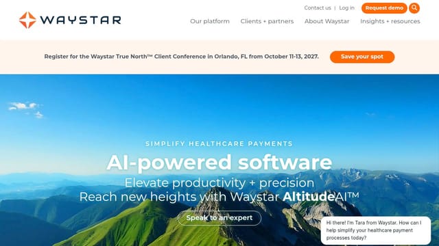 Waystar homepage