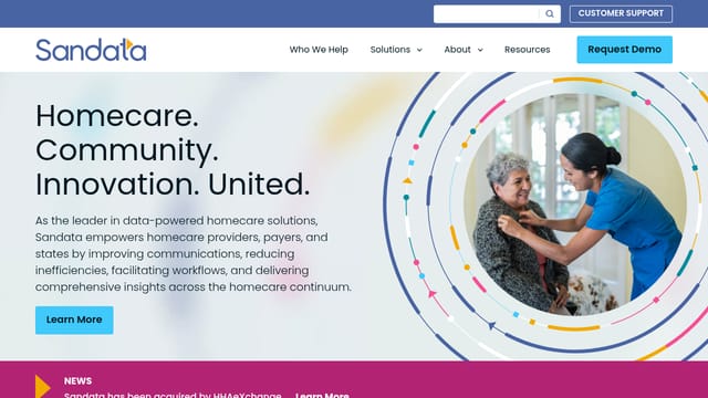 Sandata homepage