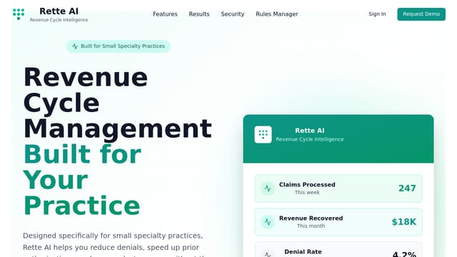 Rette AI homepage