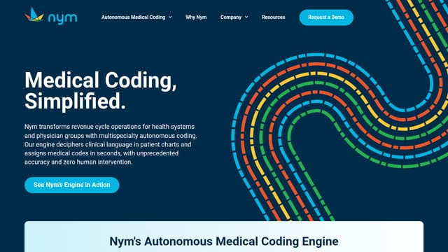 Nym Health homepage
