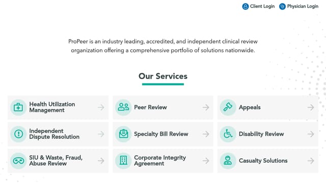 ProPeer Resources homepage