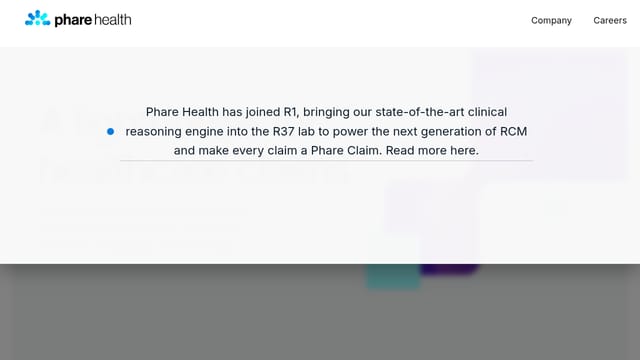 Phare Health homepage