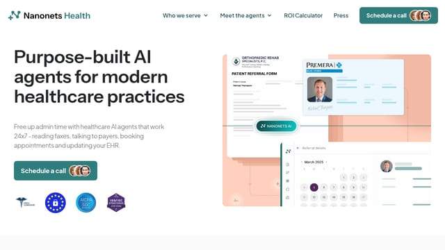 Nanonets Health homepage