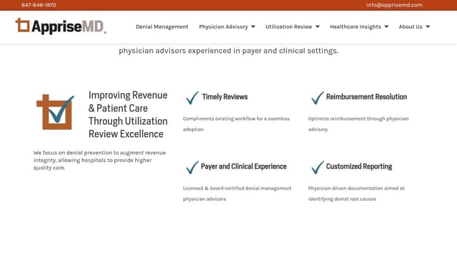 Apprisemd homepage