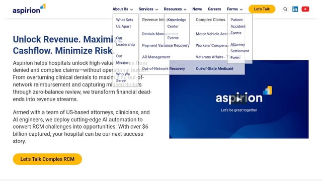 Aspirion homepage