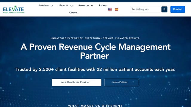 Elevate Patient Financial Solutions® homepage