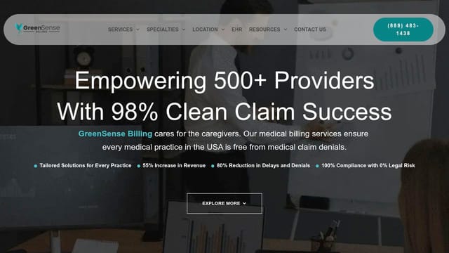 GreenSense Billing homepage