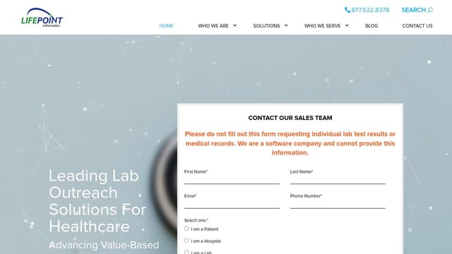 Lifepoint Informatics homepage