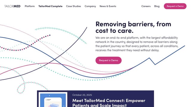Tailormed homepage