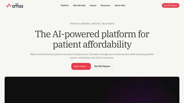 Atlas Health homepage