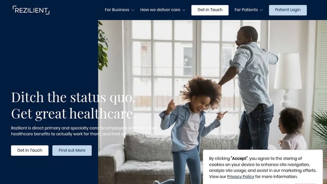 Rezilient Health homepage