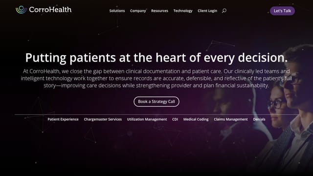 CorroHealth homepage
