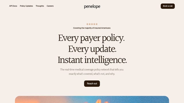 Penelope Health homepage