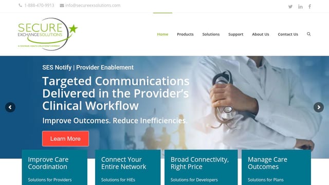 Secure Exchange Solutions homepage