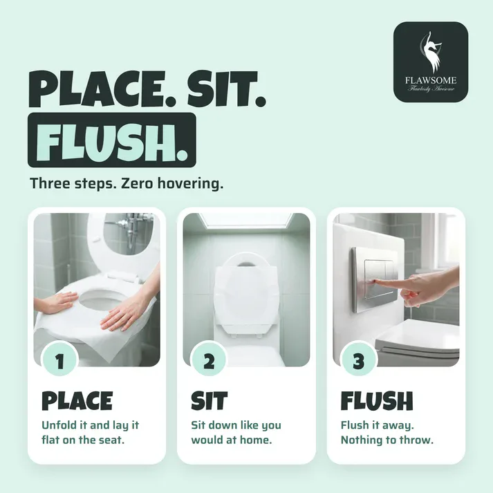 Flawsome Flushable Toilet Seat Covers Pack of 10