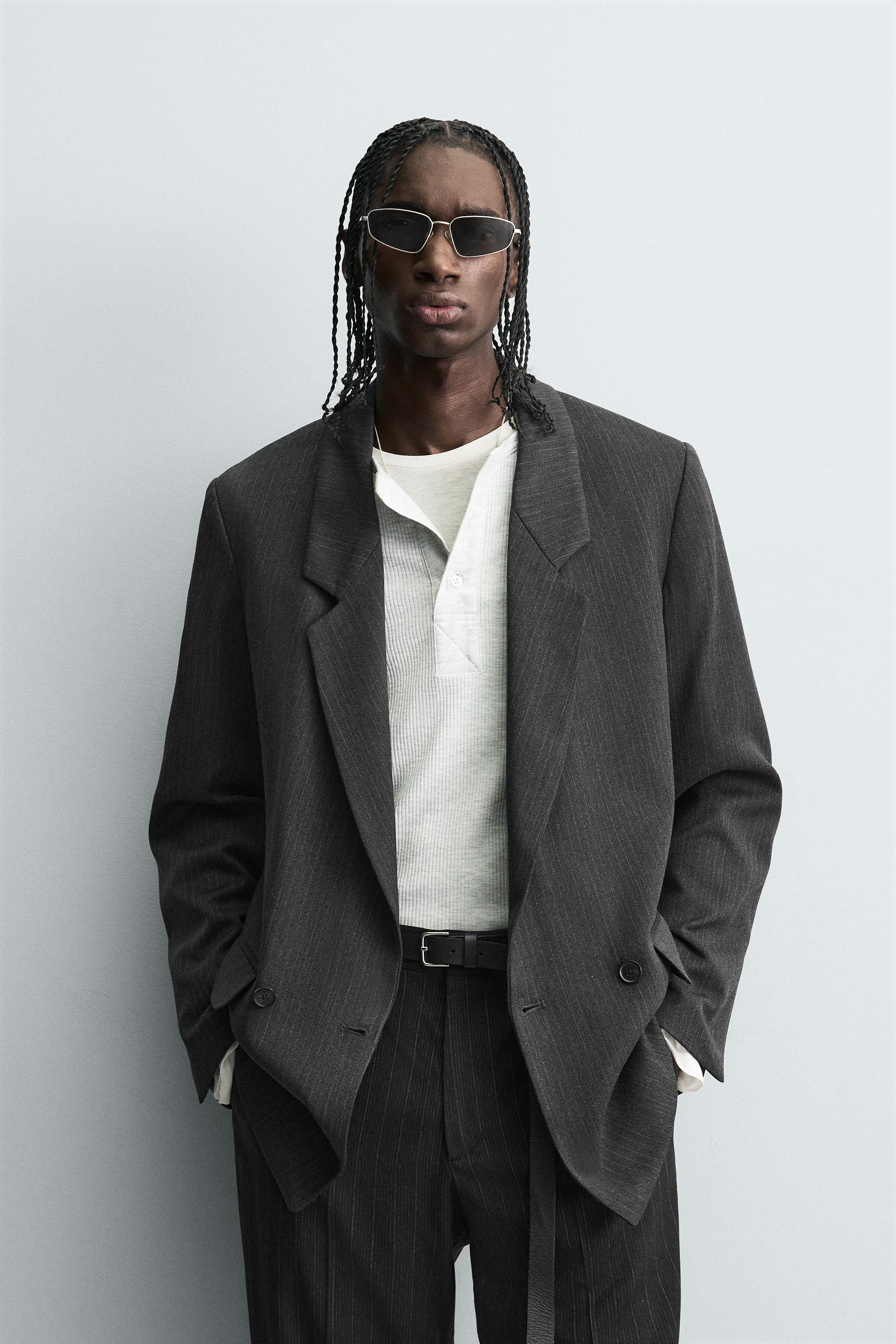 blazer cruzado de rayas