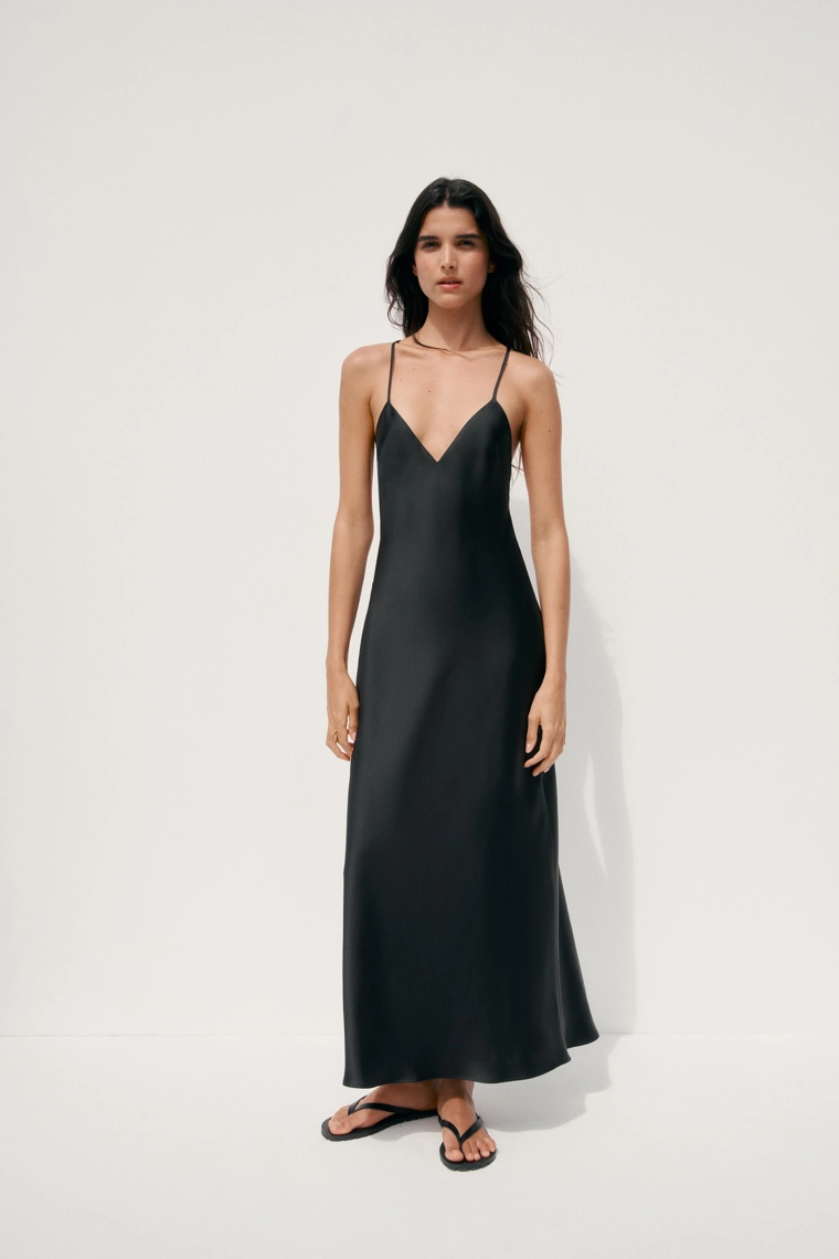 Vestido largo satinado