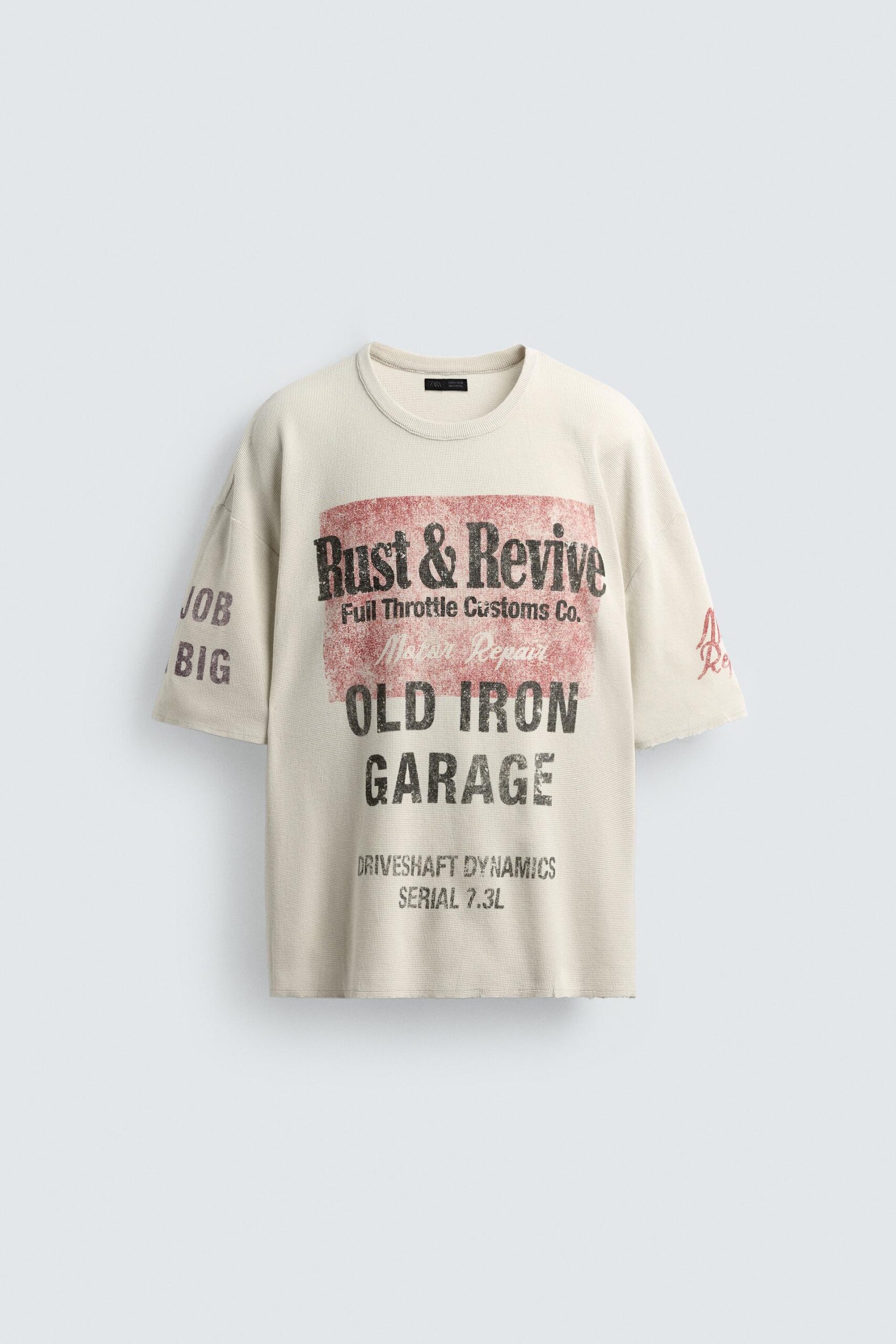 Camiseta de punto estampada con acabado lavado