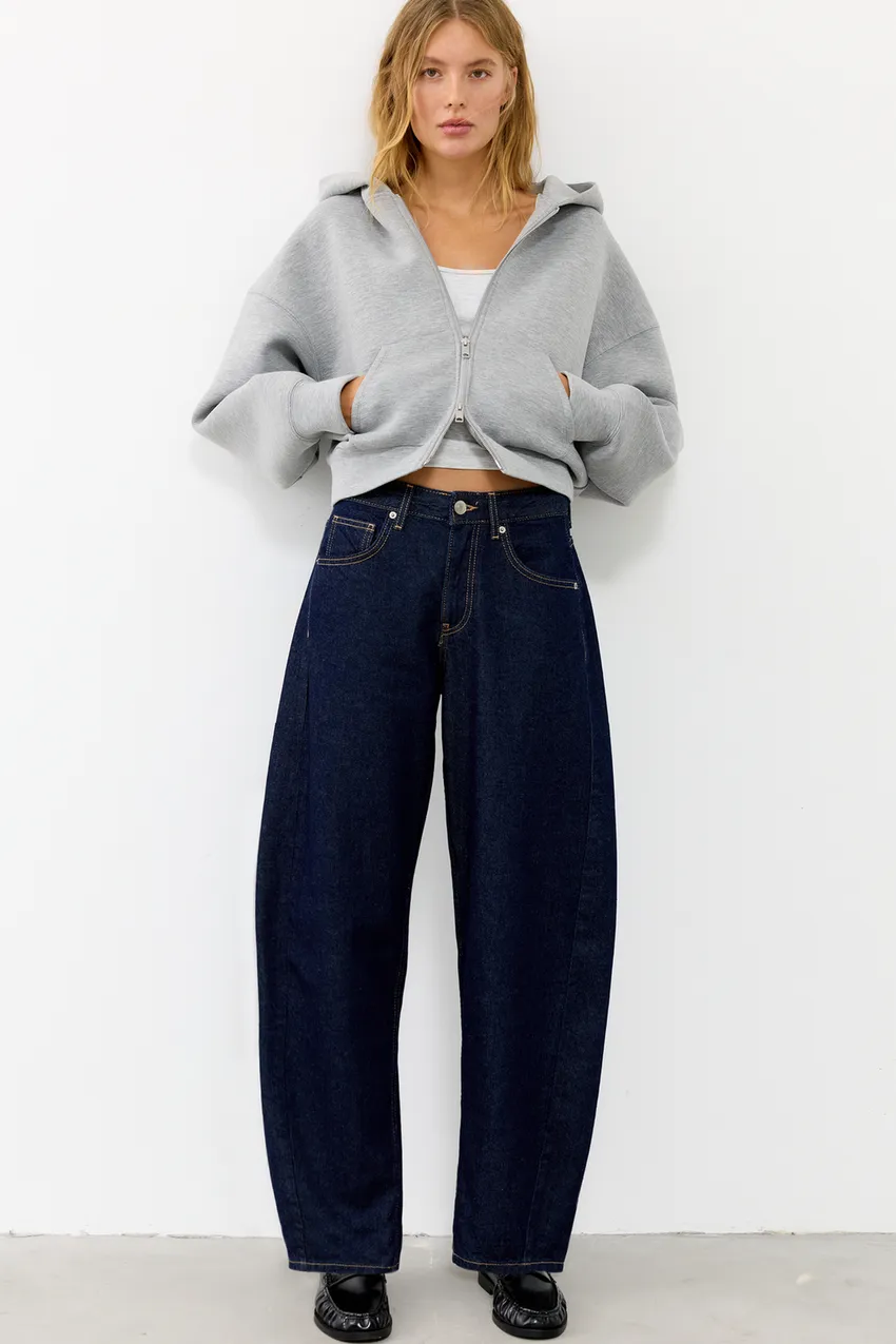 Jeans barrel tiro bajo