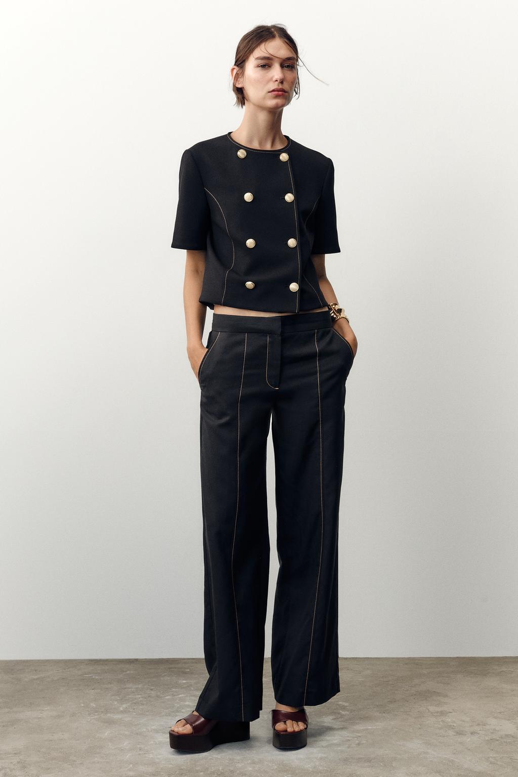 jeans con costuras color cafe
