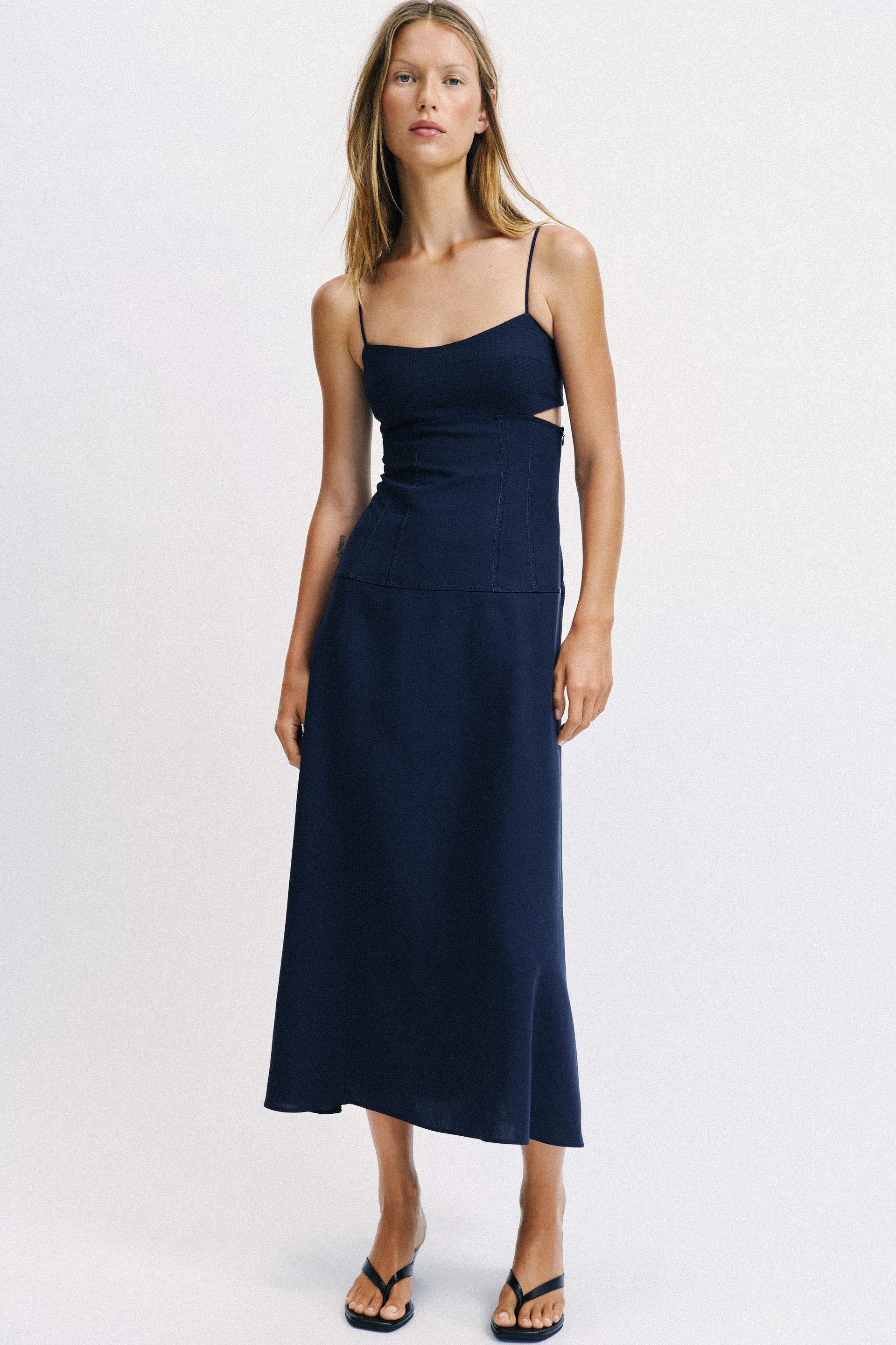 Vestido midi de tirantes