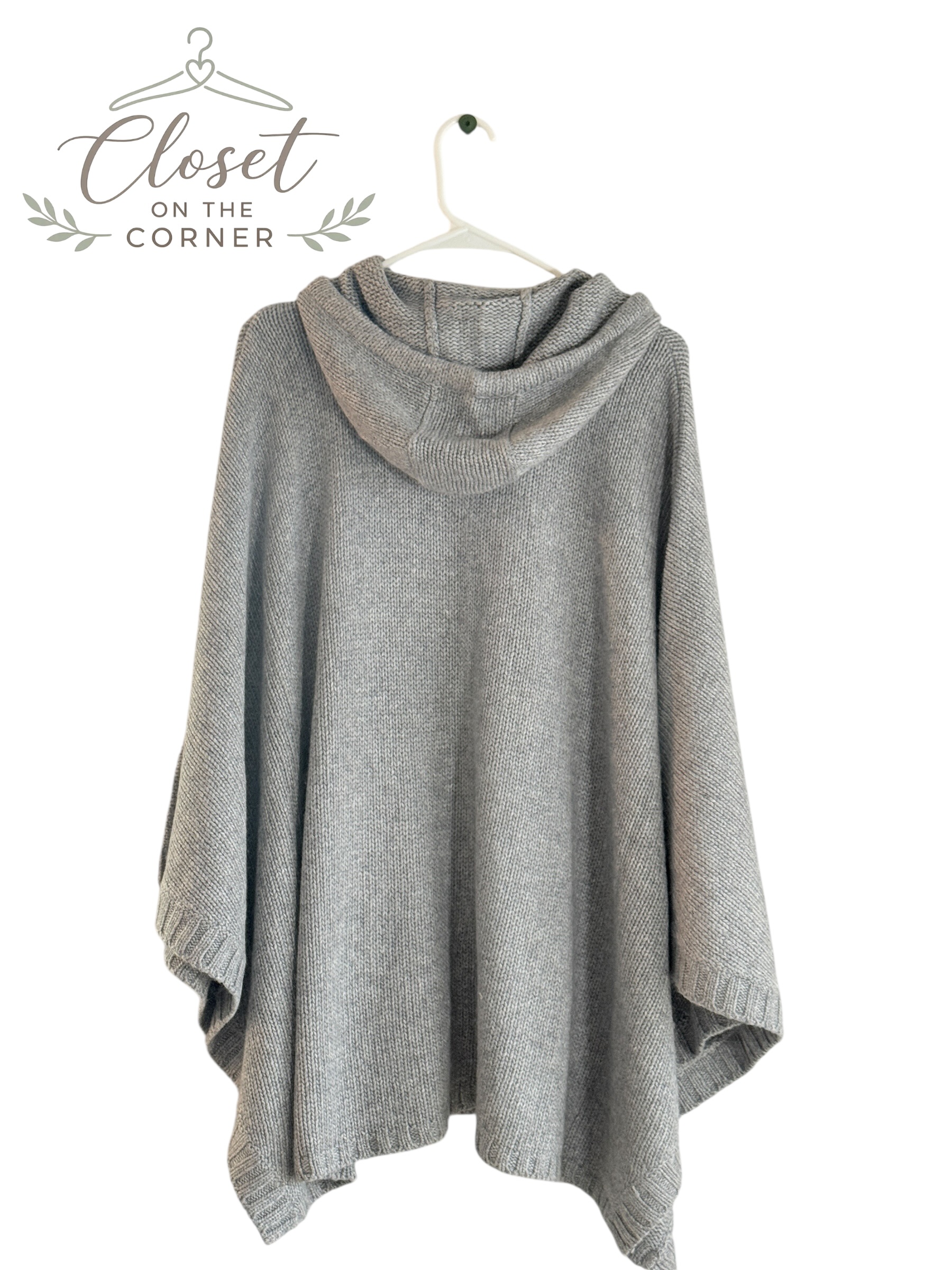 Martha Stewart Hooded Poncho Pull Over Sweater Cashmere Blend thumbnail 3