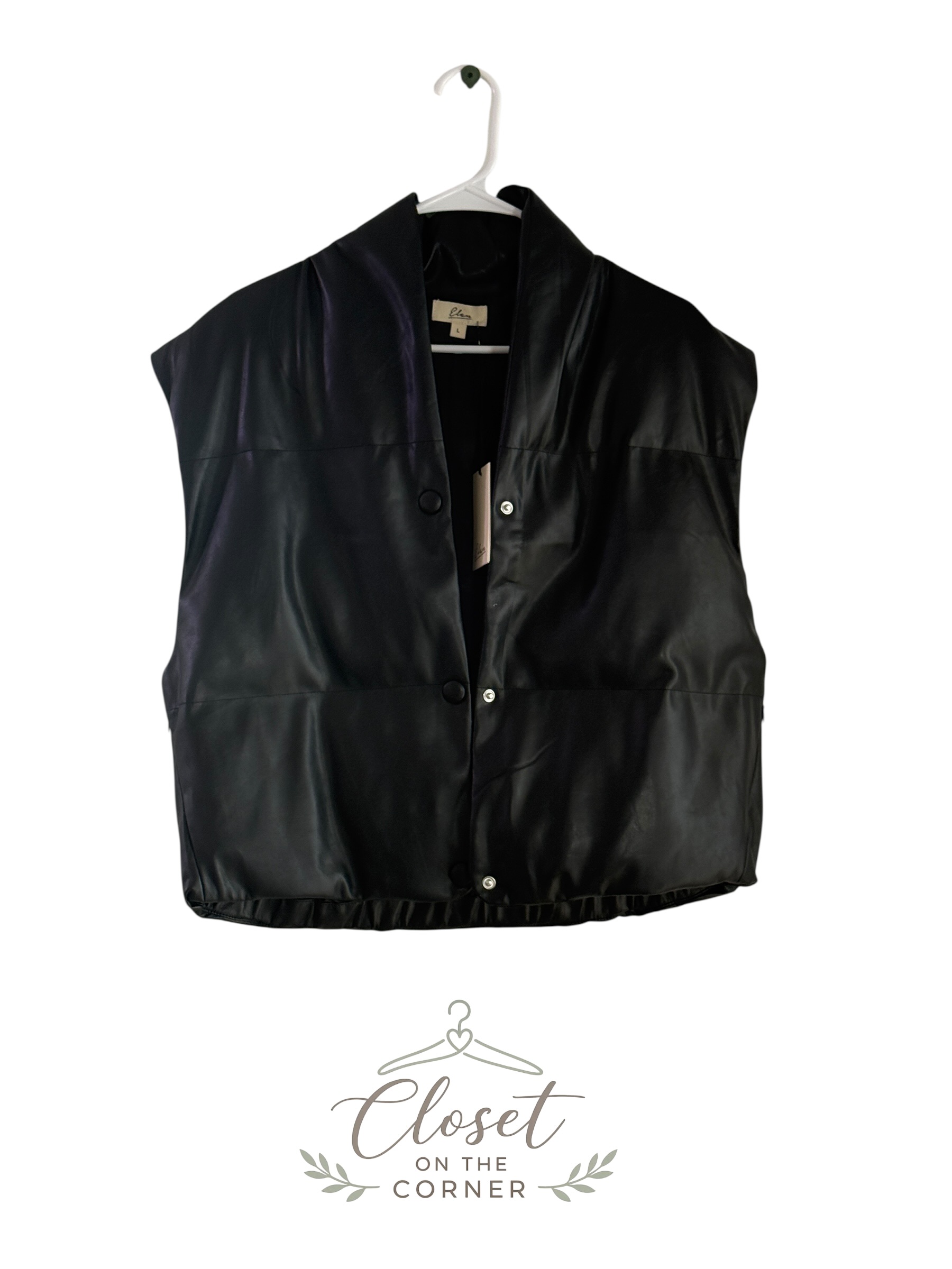 Elan Leather Puffer Vest thumbnail 2