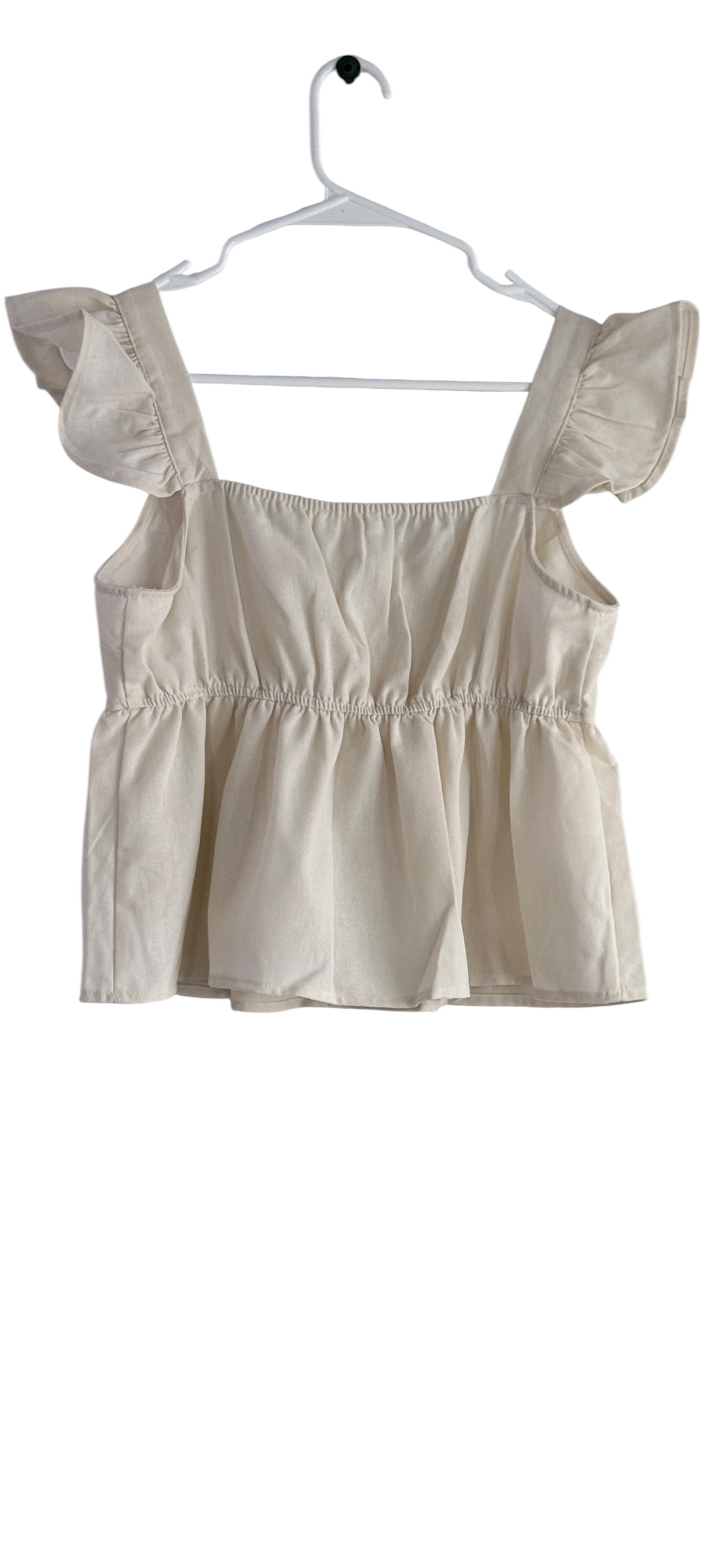 E & M - Peplum Cropped Ruffle Sleeve Top thumbnail 3