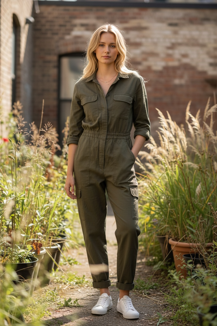 Martha Stewart Cargo Utility Jumpsuit - Image 1