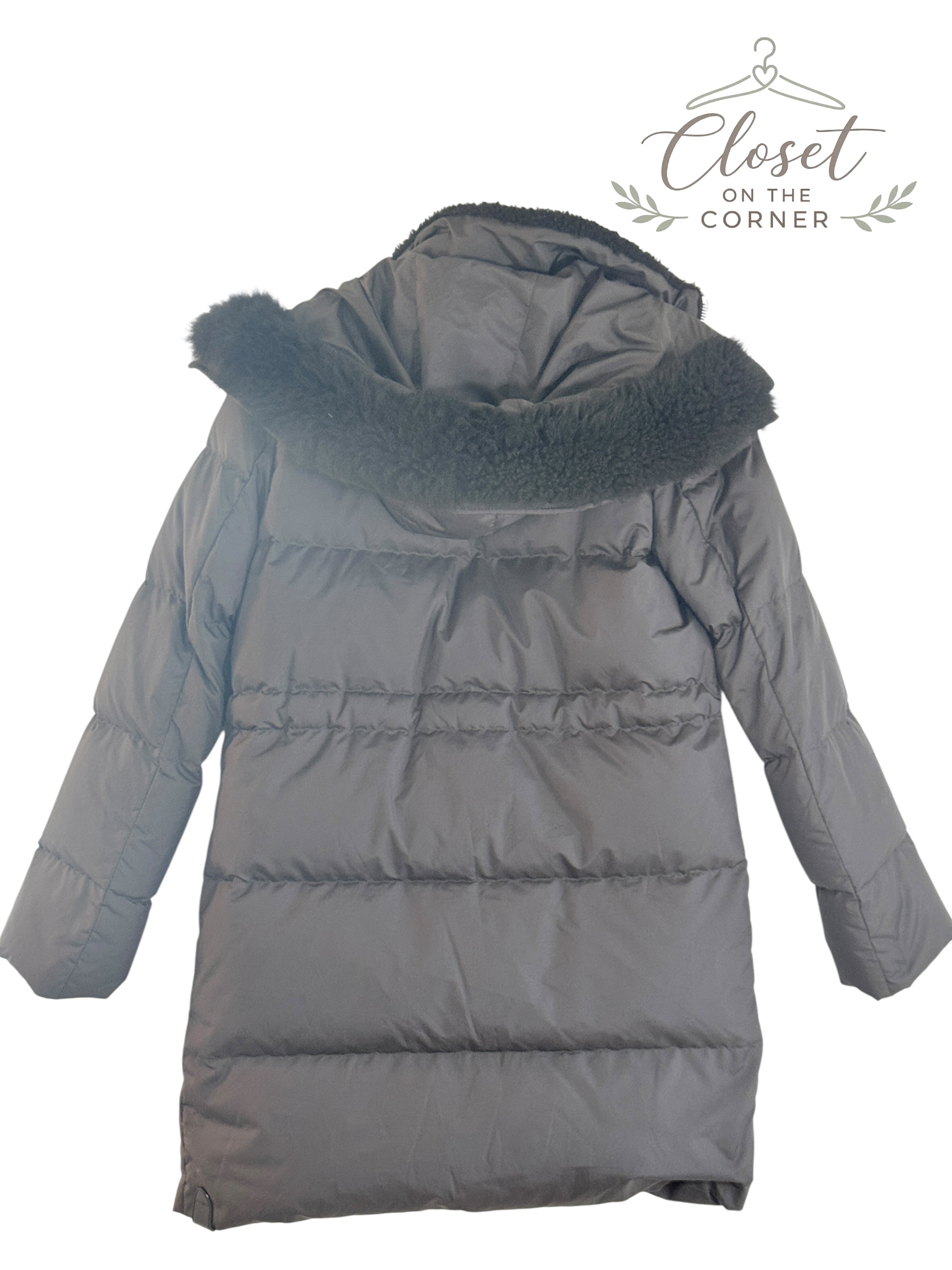 Coach Black Leather Shearling Duck Down & Feather Puffer Jacket Long Coat thumbnail 4