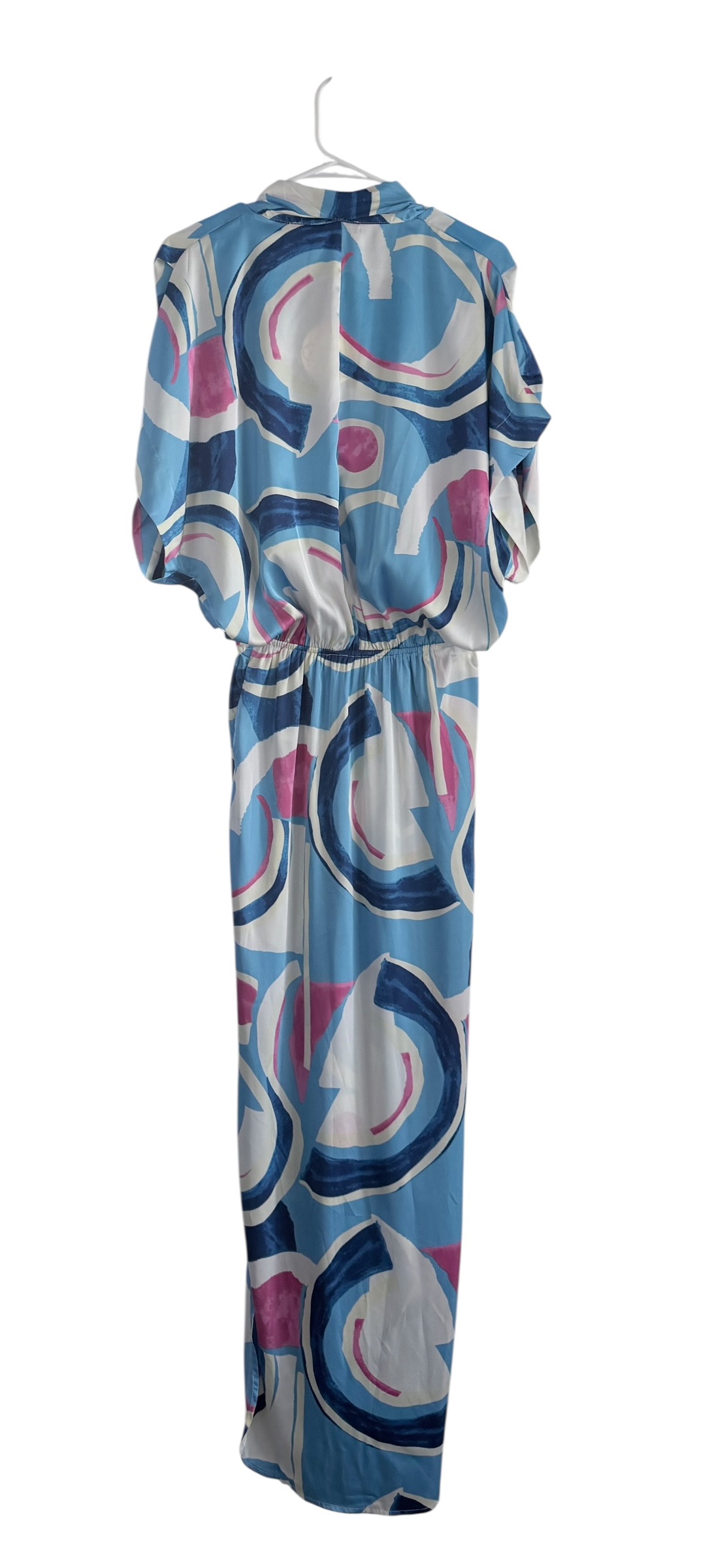 Umgee Satin Abstract Print Overlap Maxi Dress thumbnail 3
