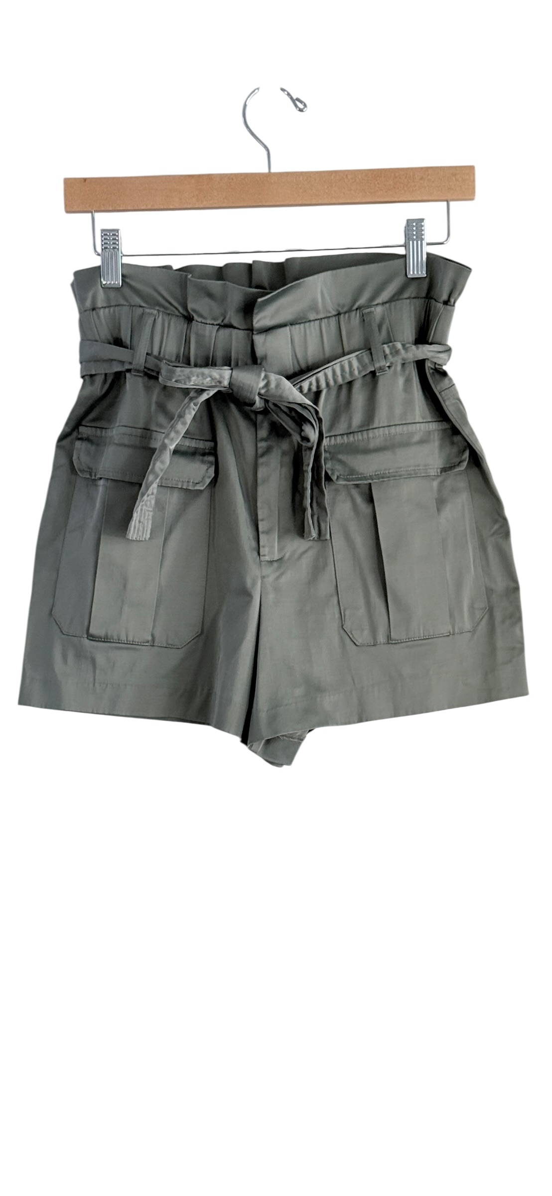 Zara Satin Cargo Paperbag Shorts thumbnail 2