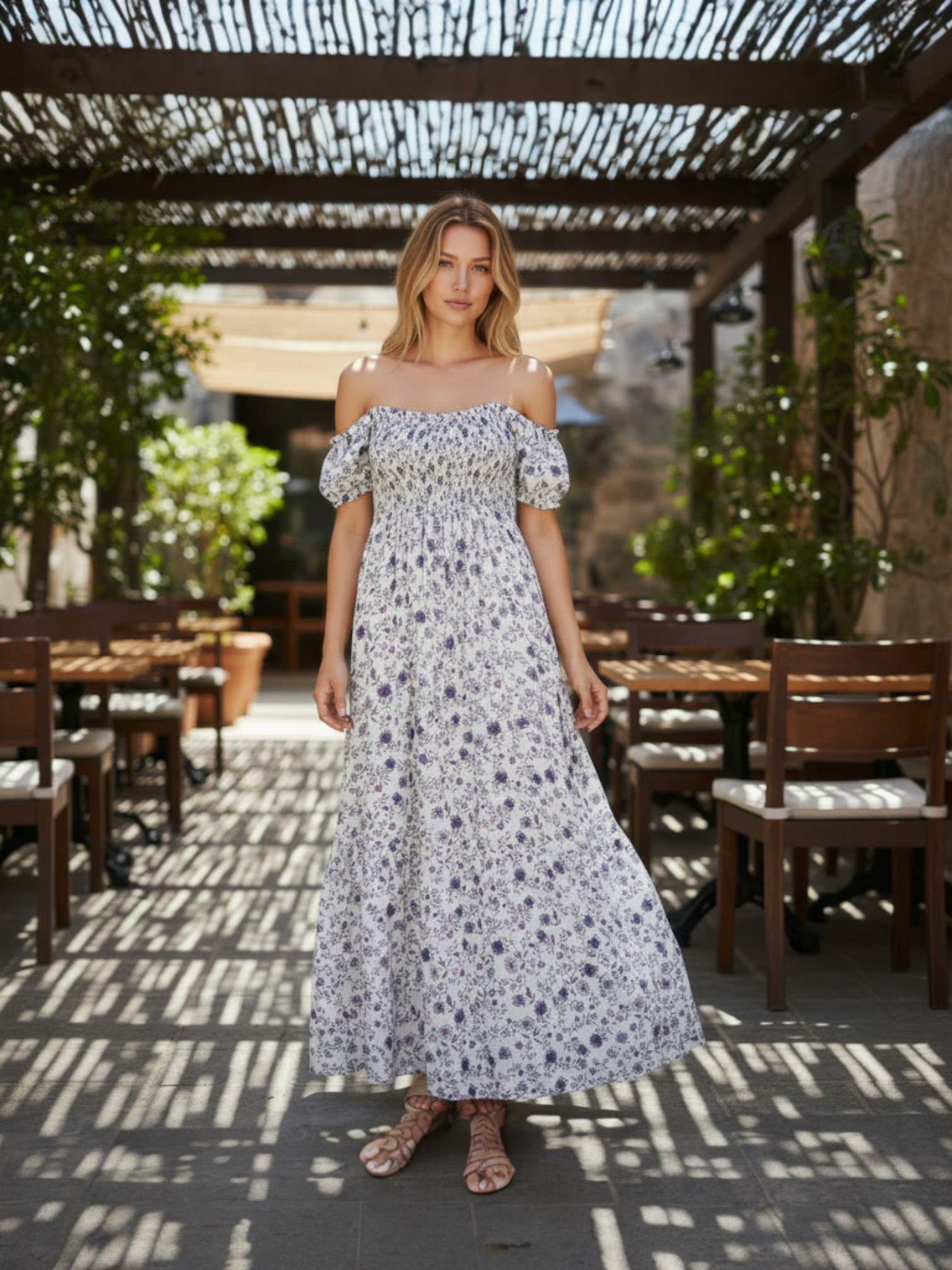 Forever 21 Off The Shoulder Floral Maxi Sundress - Image 1
