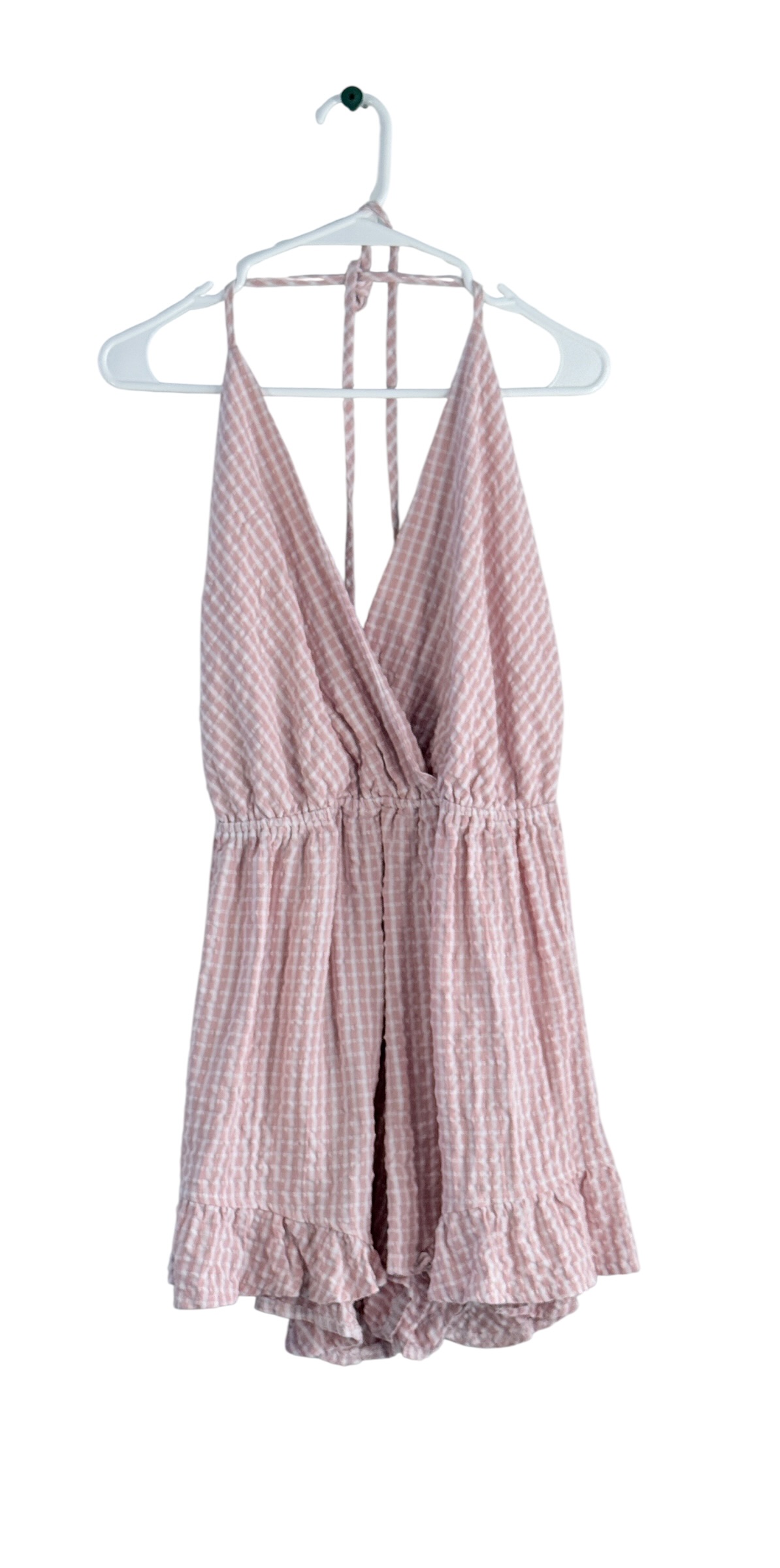 Gingham Halter-Neck Romper. thumbnail 3