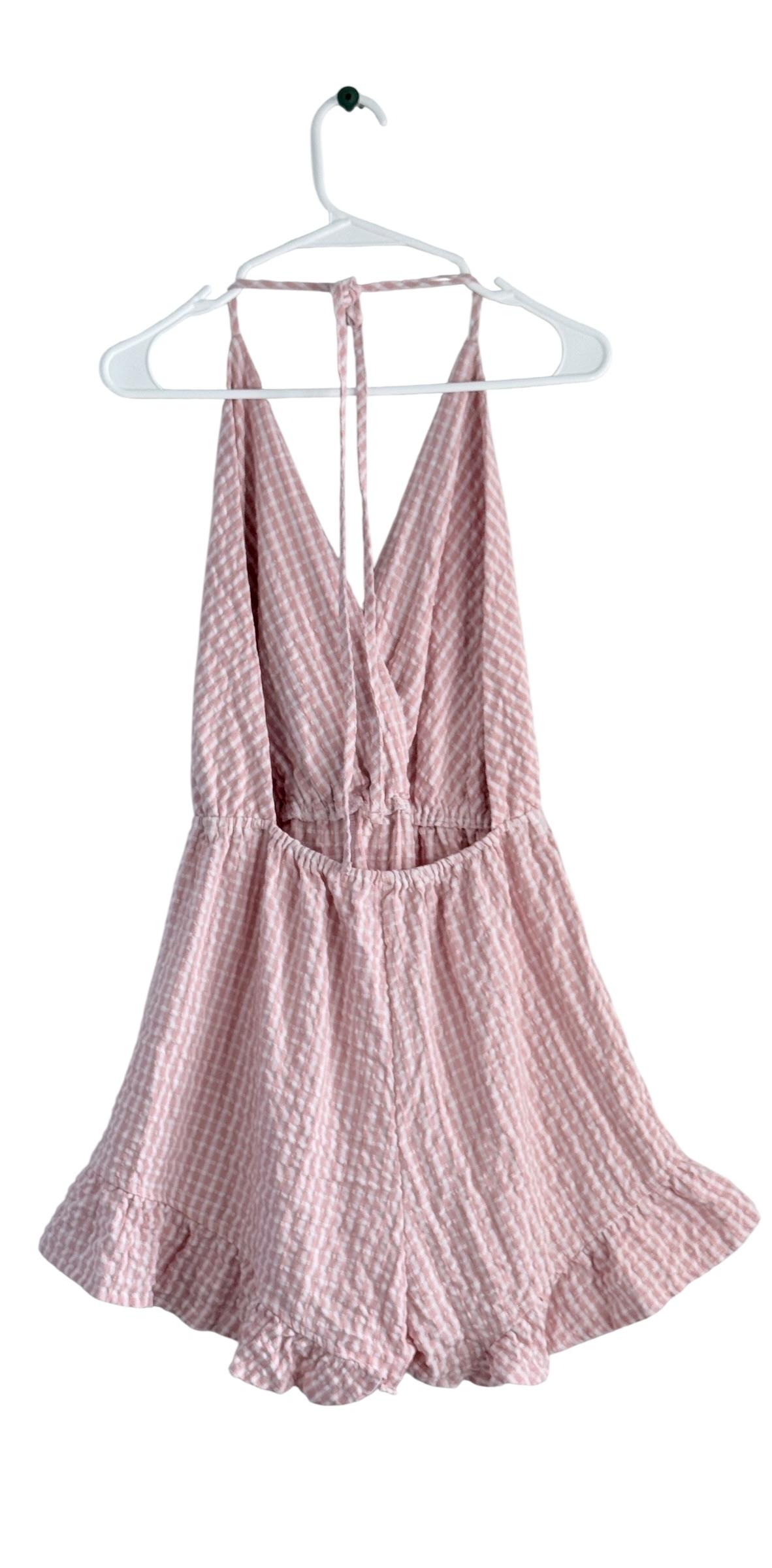 Gingham Halter-Neck Romper. thumbnail 4