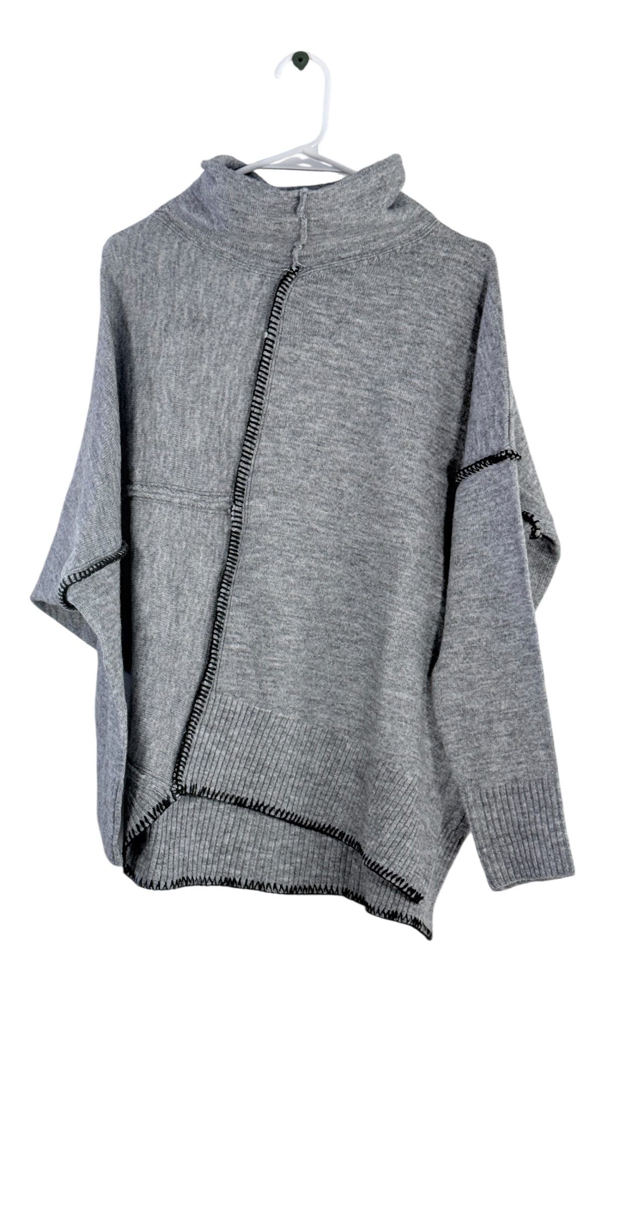Elan Asymmetric Turtleneck Vanilla Sweater thumbnail 2