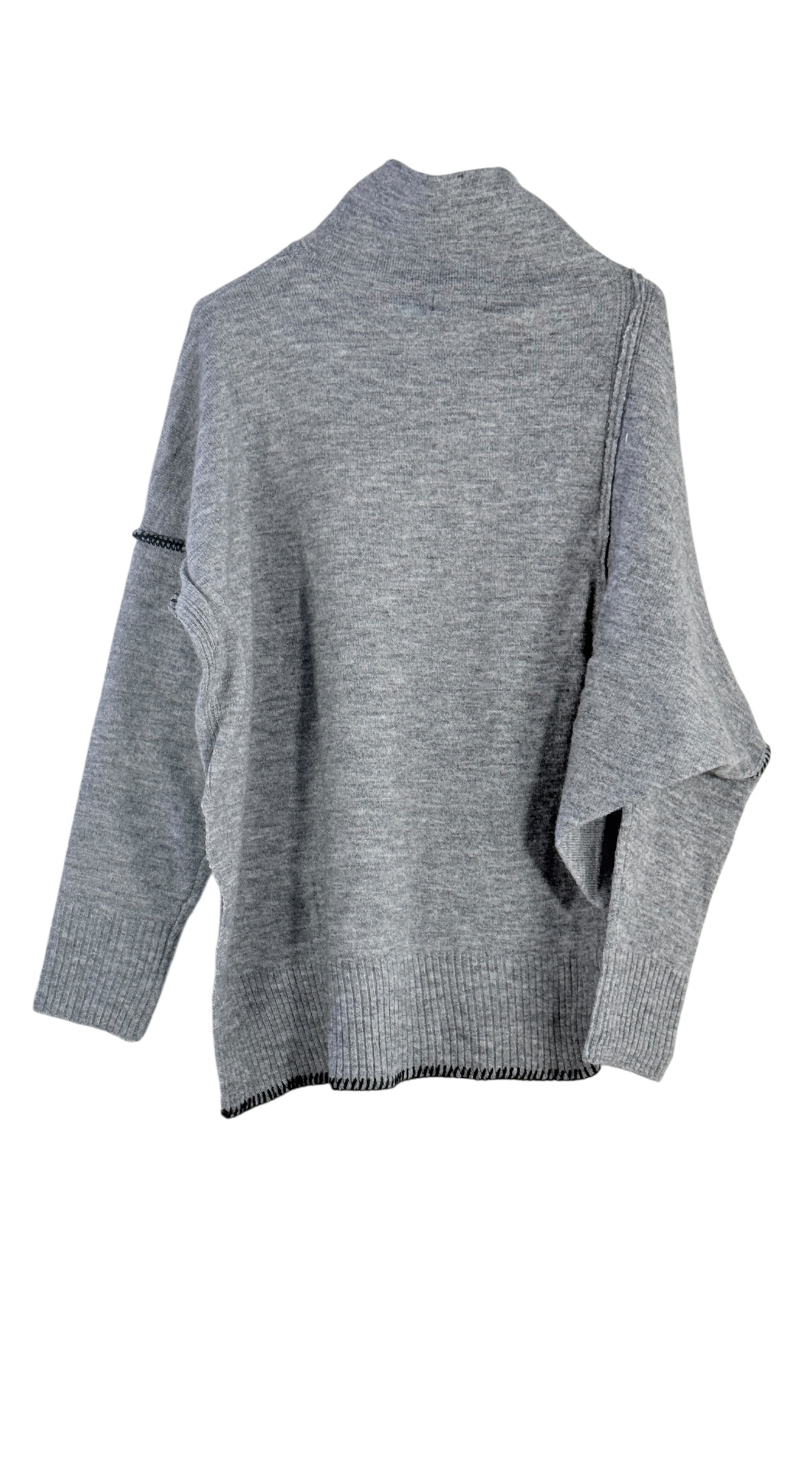 Elan Asymmetric Turtleneck Vanilla Sweater thumbnail 3