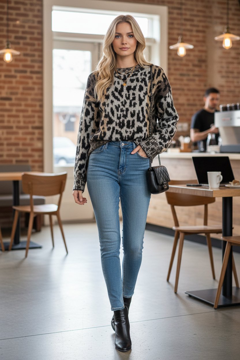 Cheetah Crewneck Sweater - Image 1