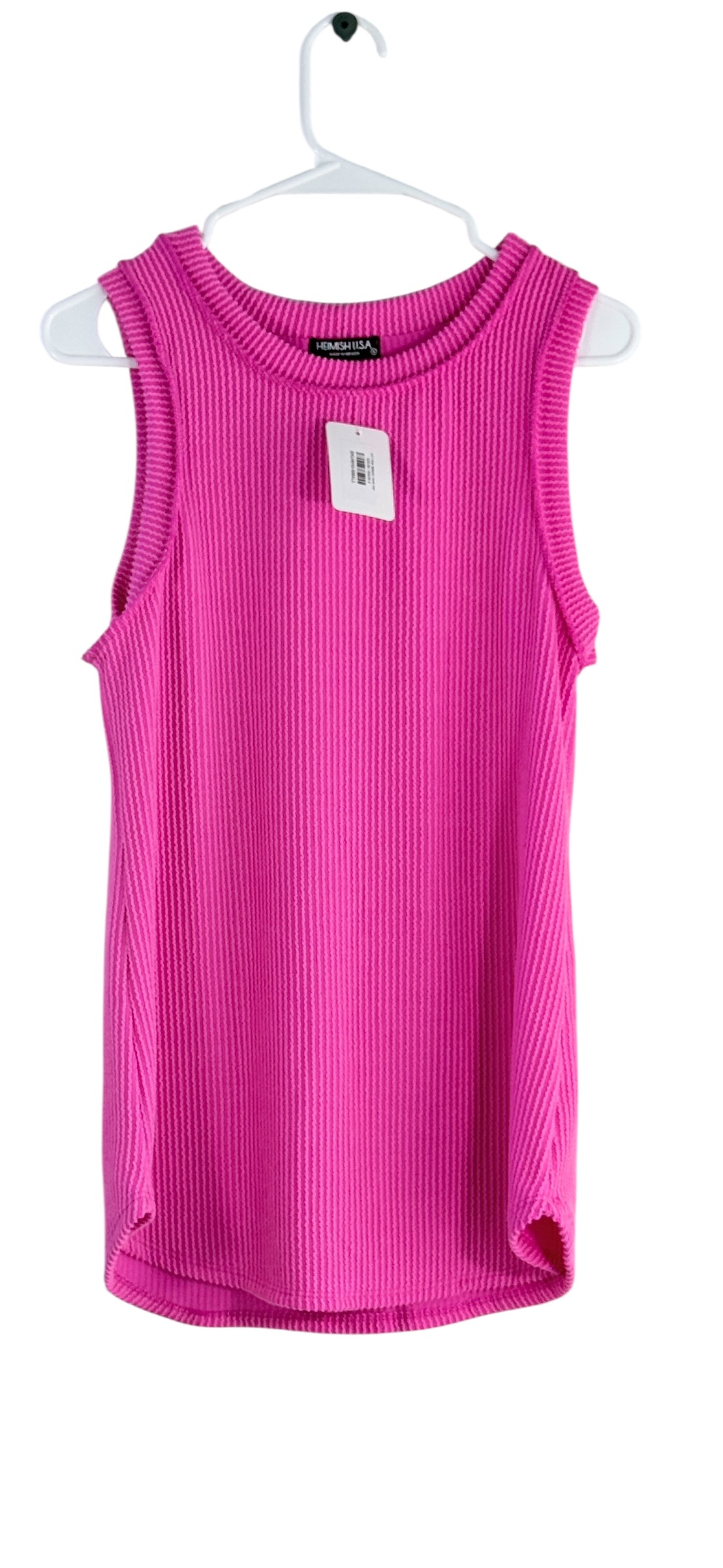 Heimish USA Bright Pink Ribbed Tank thumbnail 3
